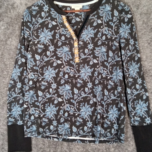 Sundance meadowland cotton thermal long sleeve 3 button top size small - Picture 2 of 6